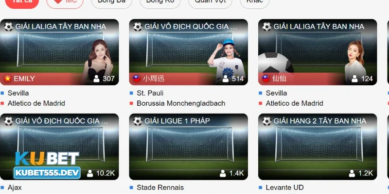 Các kèo cá cược bóng đá Kubet