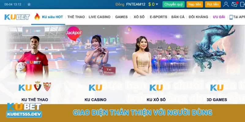 Kubet 33 Giao diện trang web thân thiện với người dùng