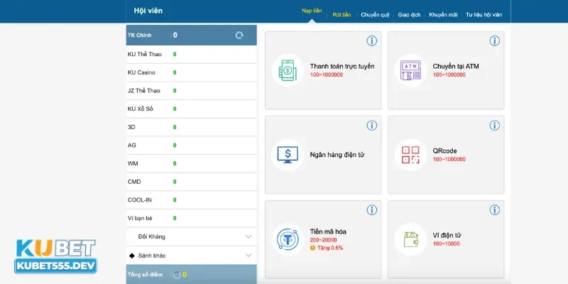 Kubet 40 Hướng dẫn quy trình nạp tiền Kubet nhanh chóng