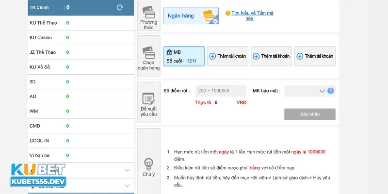 Kubet 41 Hướng dẫn rút tiền Kubet về tài khoản thành công