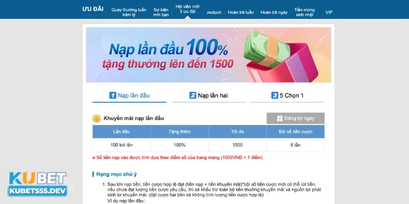 Kubet 44 Khuyến mãi Kubet khủng với các ưu đãi hấp dẫn