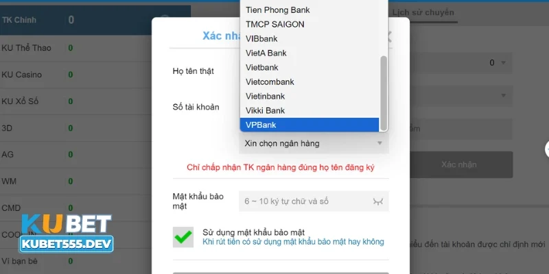 Nạp - rút tiền Kubet có nhanh không Xác minh tài khoản chính chủ sớm để không bị gián đoạn